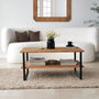 Hanah Home Neta - Oak Mesa de centro de madera maciza de pino